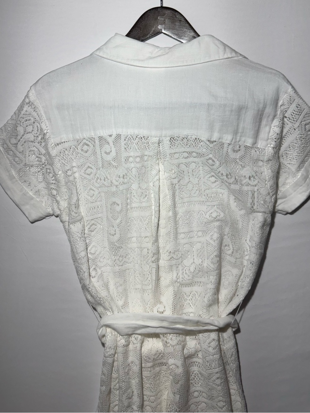 BECCA White Lace Midi Dress with Tie Waist - Picture 11 of 11